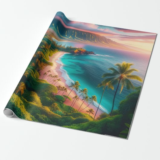 Tropical Maui Island Paradise Geschenkpapier (Ungerollt)