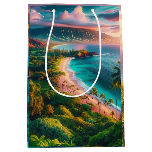 Tropical Maui Island Paradise Mittlere Geschenktüte (Vorderseite)
