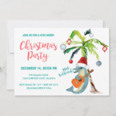 Tropical Mele Kalikimaka Dolphin Weihnachts-Party Einladung (Vorderseite)