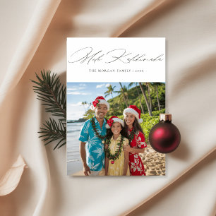 Tropical Mele Kalikimaka Family Beach Foto Feiertagskarte