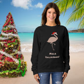 Tropical Mele Kalikimaka Flamingo Santa Sweatshirt