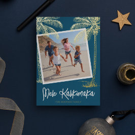 Tropical Mele Kalikimaka Foto Foil Holiday Card Folien Feiertagskarte
