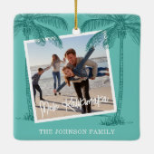 Tropical Mele Kalikimaka Foto Weihnachten Keramikornament (Rückseite)