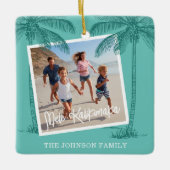 Tropical Mele Kalikimaka Foto Weihnachten Keramikornament (Vorderseite)