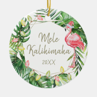 Tropical Mele Kalikimaka Hawaiianisches Foto Keramik Ornament