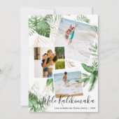 Tropical Mele Kalikimaka Weihnachtsfoto Collage Feiertagskarte (Vorderseite)