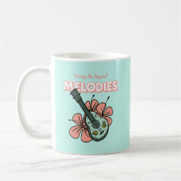 Tropical Melodies Ukulele Floral Art Kaffeetasse