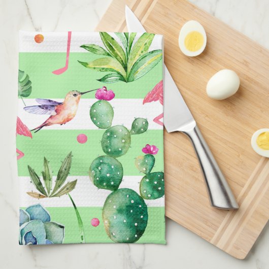 Tropical Melody Pattern Geschirrtuch (Viertel Falte)