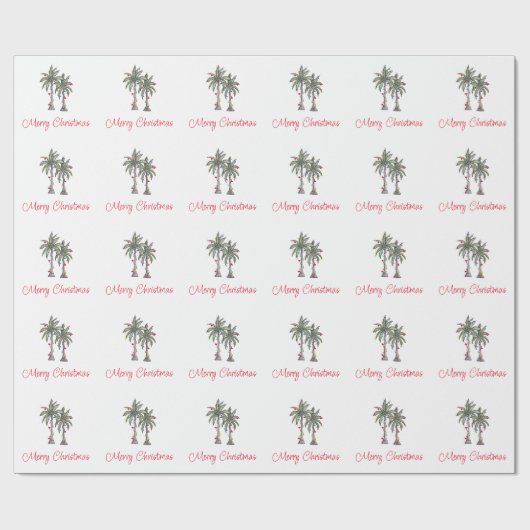 Tropical Mercury Palm Trees Muster Geschenkpapier (Flach)
