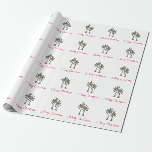 Tropical Mercury Palm Trees Muster Geschenkpapier (Ungerollt)