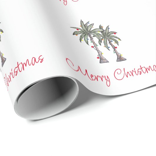 Tropical Mercury Palm Trees Muster Geschenkpapier (Rolleneckpunkt)