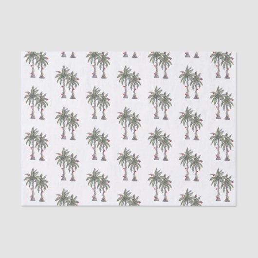 Tropical Mercury Palm Trees Muster Seidenpapier (Vorderseite)