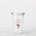 Tropical Merry Christmas Beach Palmen Acryltrinkbecher<br><div class="desc">Tropical Beach Frohe Weihnachts-Acryl-Trommel,  mit einer Palmen Illustration und Schrift Typografie. Mit anpassbarer Schrift fügen Sie Ihre eigenen Informationen hinzu. Eine festliche Ergänzung zu Ihrem Urlaub kaltes Getränk.</div>