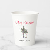 Tropical Merry Christmas Palm Trees Beach Pappbecher (Vorderseite)