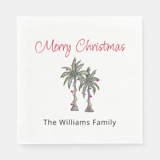 Tropical Merry Christmas Palm Trees Beach Serviette (Vorderseite)