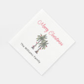 Tropical Merry Christmas Palm Trees Beach Serviette (Ecke)