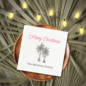 Tropical Merry Christmas Palm Trees Beach Serviette