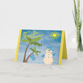 Tropical Merry Florida Weihnachtsmann am Strand Feiertagskarte