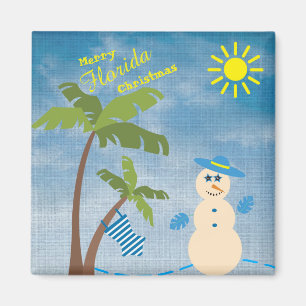 Tropical Merry Florida Weihnachtsmann am Strand Magnet