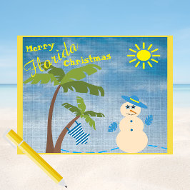 Tropical Merry Florida Weihnachtsmann am Strand Postkarte
