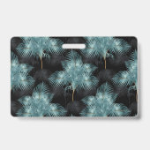 Tropical Metallic Blue & Gold Palm Blätter Sommer Ausweis (Rückseite)