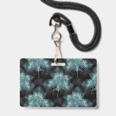 Tropical Metallic Blue & Gold Palm Blätter Sommer Ausweis (Rückseite mit Lanyard)