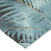 Tropical Metallic Blue & Gold Palm Blätter Sommer Mittelgroßer Tischläufer (Ecke)