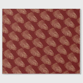 Tropical Metallic Gold Palm Blätter, Burgund Geschenkpapier (Flach)