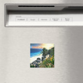 Tropical Mexico Beach Shore Sunset Palm Island Magnet (In Situ (Geschirrspüler))