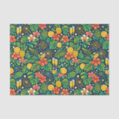 Tropical Midnight Toast Celebration Pattern Seidenpapier (Vorderseite)