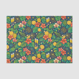 Tropical Midnight Toast Celebration Pattern Seidenpapier