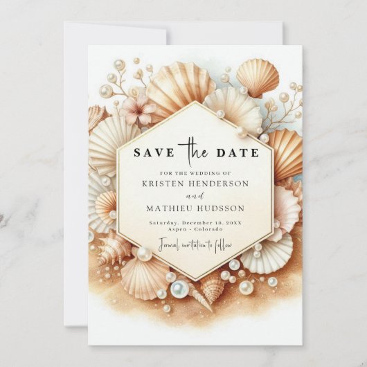 Tropical Minimal Beach Hochzeit Save The Date (Vorderseite)