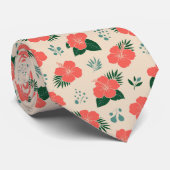 Tropical Minimal Floral Pattern Krawatte (Gerollt)