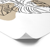 Tropical Minimalist Plant Line Art  Poster (Ecke)