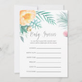 Tropical Mint Floral Baby Shooting Game Einladung (Vorderseite)