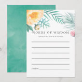 Tropical Mint Floral Summer Babydusche Beratung Hinweiskarte (Vorne/Hinten)