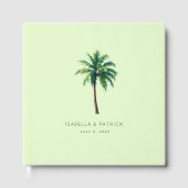 Tropical Mint Minimalist Palm Tree Gästebuch (Vorderseite)