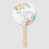 Tropical Minze Floral Geburtstagsparty Fächer (Vorderseite)