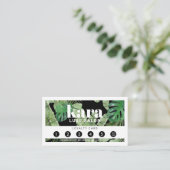 Tropical Modern Boutique Salon Black Loyalty Card Treuekarte (Stehend Vorderseite)