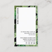 Tropical Modern Boutique Salon Designer Black Visitenkarte (Rückseite)