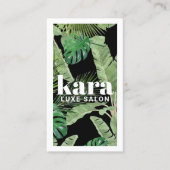 Tropical Modern Boutique Salon Designer Black Visitenkarte (Vorderseite)