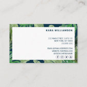 Tropical Modern Boutique Salon Navy Ernennung Treuekarte (Rückseite)