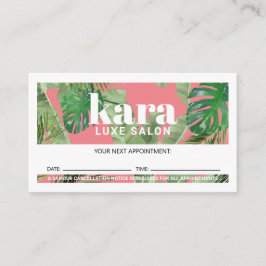 Tropical Modern Boutique Salon Pink Ernennung Treuekarte