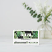 Tropical Modern Boutique Salon Schwarzer Termin Treuekarte (Stehend Vorderseite)