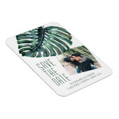 Tropical Modern Monstera Foto Save the Date Magnet (Rechte Seite)