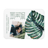 Tropical Modern Monstera Foto Save the Date Magnet (Horizontal)