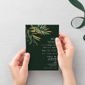 Tropical modern Palm Blätter grünes Brautparty Einladung