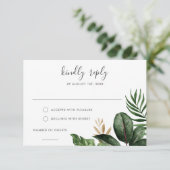 Tropical Modern Palm Rubber Tree Gold Leaf UAWG Einladung (Stehend Vorderseite)