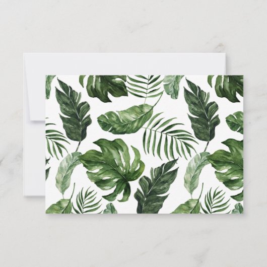 Tropical Modern Palm Rubber Tree Gold Leaf UAWG Einladung (Rückseite)