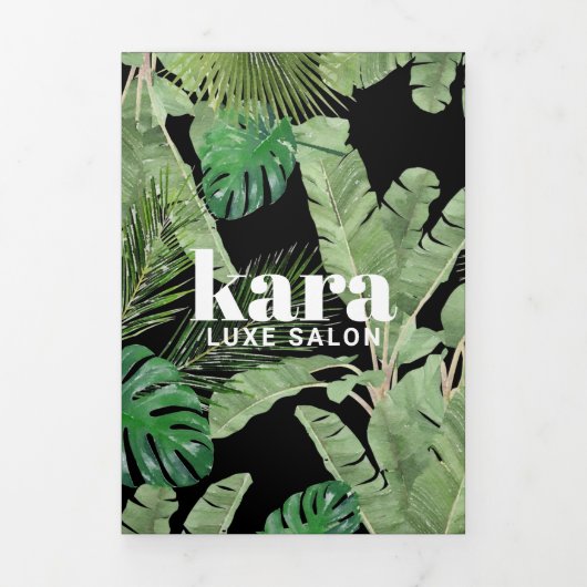 Tropical Modern Salon Designer Black Broschüre (Cover)
